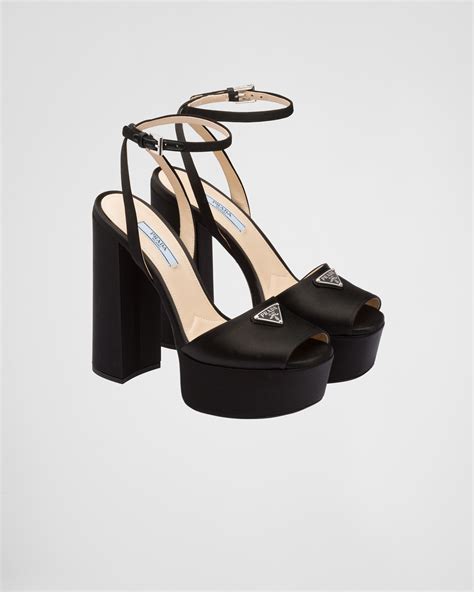 prada chuncky heel black and green with gold chain|prada high heels.